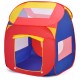 Colorful portable kid play house toy tent with mesh windows and pop-up design, ideal for imaginative play and easy.