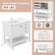 Dimensions of the freestanding bathroom vanity unit with basin, showcasing weight capacity and detailed measurements.
