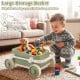 Large storage basket in green for toys and building blocks, designed for kids' organization and playtime fun.