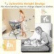 Baby storage folding diaper changing table in gray, featuring a height design for easy access and three storage.