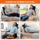Back massager seat cushion in black with adjustable straps, suitable for sofa, recliner, office chair, and bed use.