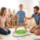 Balance Board Maze for kids with anti-slip surface and 3 maze discs, designed for safe balancing and muscle development.