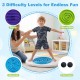 Three difficulty levels of maze discs on the Balance Board Maze for kids, promoting balance and muscle strength during play.