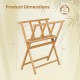 Bamboo art print rack dimensions showing a lightweight, freestanding design for storing and displaying artwork up to 34" x 19".