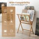 Bamboo art print rack with open storage design holds artwork up to 34" x 19" for flexible display in various spaces.