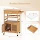 Bamboo rolling kitchen island trolley features a spacious cabinet, wine rack, and lockable wheels for easy mobility.