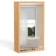 Bamboo small medicine cabinet with mirror door, showcasing a sleek varnished finish and easy-open recessed handle for.