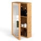 Bamboo small medicine cabinet with mirror door, featuring 3-tier storage and removable shelves for customized.