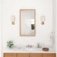Bamboo small medicine cabinet with mirror door, featuring removable shelves and a varnished surface for easy cleaning.
