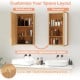 Bamboo small medicine cabinet with mirror door, featuring removable shelves for customizable storage, wall-mounted or.