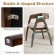 Bamboo upholstered dining chair with curved back, A-shaped structure, and anti-slip foot pads for stability and comfort.