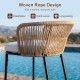 Bar height woven rope patio chair showcasing a stylish design, breathable material, and comfortable padded cushion for.