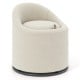 Beige barrel chair with storage, soft velvet upholstery, 360° swivel, ideal for bedroom or living room use.