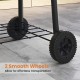 Close-up of the smooth wheels on the Barrel Charcoal Grill, allowing for effortless transportation and mobility.