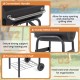 Barrel charcoal grill with a sturdy metal frame, convenient handle, and practical bottom shelf for organized storage.
