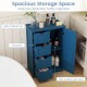 4-drawer bathroom cabinet in Prussian blue, featuring spacious top and side cabinet for organized storage.