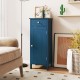 Prussian blue bathroom cabinet featuring a single drawer and adjustable shelves for compact storage in small spaces.