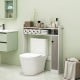 Bathroom over the toilet storage organizer in white with adjustable shelves, perfect for maximizing space and keeping.