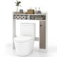 Bathroom over the toilet storage organizer in white with adjustable shelves for efficient bathroom essentials storage.