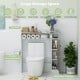Bathroom over the toilet storage organizer in white with adjustable shelves and ample storage for essentials.