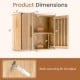 Bathroom wall cabinet with slatted doors, adjustable shelves, and wall-mounting kit for versatile storage solutions.
