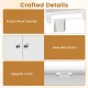 Rubber wood towel bar and sleek metal knobs on a white bathroom wall cabinet with adjustable shelf for versatile.