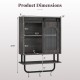 Bathroom wall cabinet dimensions with sliding barn door, metal hanging bar, and 3 hooks for organized storage.