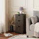 Brown freestanding storage organizer with three drawers, designed for compact spaces, ideal for bathroom or office use.