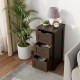 Brown bathroom floor storage organizer with three drawers, compact design for small spaces, made of high-density MDF.