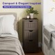 Brown bathroom floor storage organizer with three drawers, compact design, ideal for small spaces and elegant decor.