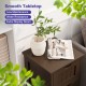 Brown bathroom floor storage organizer with three drawers, featuring a smooth tabletop for extra display space.