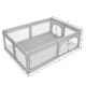 Extra-large gray safety baby fence with 50 ocean balls, featuring a 360° view and stable iron structure for safe play.