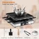 Electric BBQ grill with fondue pot set, 304 stainless steel, for 8 people, perfect for family meals and parties.