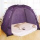 Portable indoor privacy play tent in purple with a mattress, mesh vents, and carrying bag for easy transport.