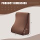 Brown bed wedge pillow with tablet stand, 21" height, 19" width, featuring side pockets for storage and ergonomic.