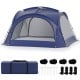 Extra large blue beach tent for 12-15 people features removable sidewalls and UPF 50+ sun protection for outdoor events.