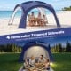 Spacious blue beach tent for 12-15 people with 4 removable zippered sidewalls, offering customizable privacy and ventilation.