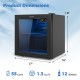 Beverage refrigerator cooler with dimensions 18" x 17" x 16", holds 12 bottles and 55 cans, featuring adjustable.