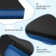 Thick black bi-fold gymnastics mat with breathable mesh sides, reinforced stitches, and removable zippered cover for.