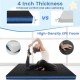 Bi-fold gymnastics mat with 4-inch thick EPE foam, waterproof cover, and carrying handles, perfect for yoga and.