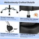 Big high back executive chair with linkage armrests, black PVC leather, and 360° swivel for office comfort.