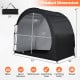 Bike storage tent dimensions with waterproof PU coated fabric, designed for easy access and protection from elements.