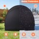 Portable bike storage tent in black, made of waterproof PU coated oxford fabric, offers wind and snow protection.