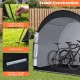 Bike storage tent with waterproof PU coated fabric, featuring flexible fiberglass poles and secure anchoring for.