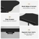 Adjustable mobile standing desk cart in black with tilt desktop, edge stopper, and magnetic door catch for secure use.