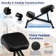 Adjustable ergonomic kneeling chair in black with thick foam cushions and sturdy metal frame for comfort and support.