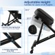 Adjustable ergonomic kneeling chair with gas spring rod, black foam cushions, and sturdy metal frame for comfort.