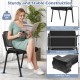 Stackable conference chair with a mesh back, robust metal frame, and anti-slip feet for office or waiting room use.