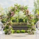 Elegant garden arch trellis for climbing plants, featuring a sturdy metal frame and anti-rust coating for outdoor use.