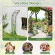 Black garden arch trellis for climbing plants, featuring a sturdy metal frame, ideal for weddings and outdoor decor.